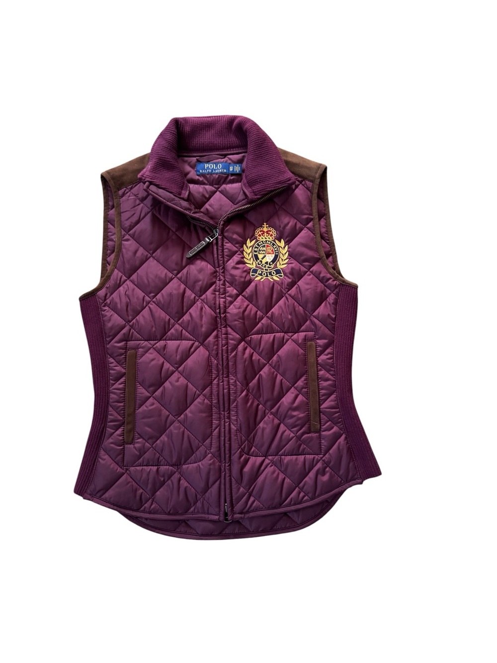 Polo Ralph Lauren Quilted Vest Women’s XS Burgundy Crest Full Zip